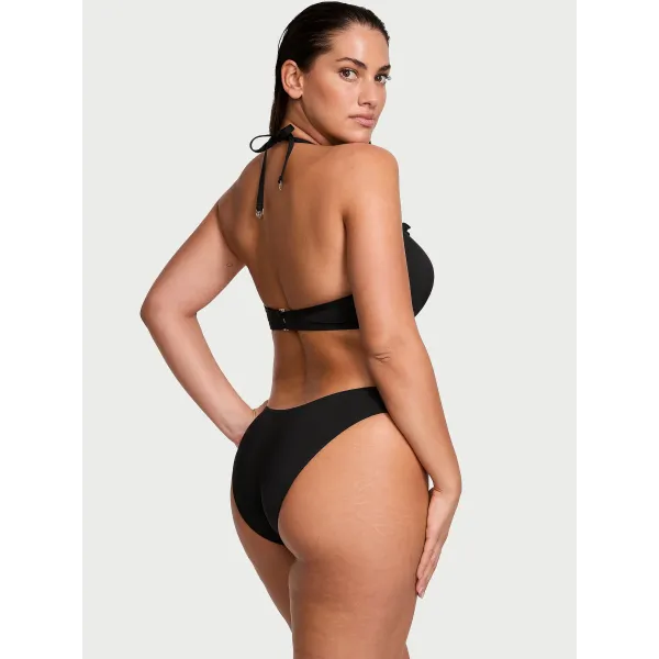 Купальник Victoria's Secret Swim Twist Push-Up Bandeau Bikini Top + Brazilian Bikini Bottom Black