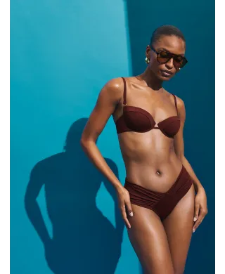 Купальник Victoria's Secret Swim Unlined Balconette Bikini Top+ Cheeky Bikini Dark Chili