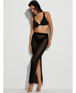 Пляжна спідниця Victoria's Secret Swim Crochet Maxi Skirt Pure Black