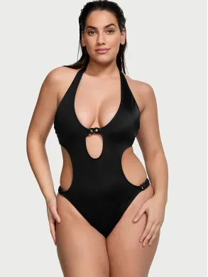 Купальник Суцільний Чорний Chain-Link Cut-Out Monokini One-Piece Swimsuit