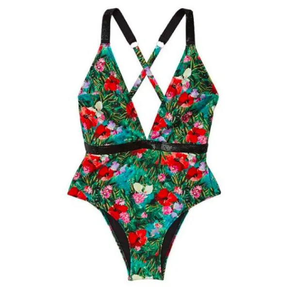 Суцільний Купальник Victoria's Secret Shine One-piece Flowers Вlack