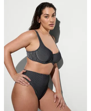 Купальник Victoria's Secret Swim Two-Tone Rib Underwire Bikini Top+Cheeky Bikini Bottom