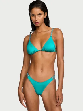 Купальник Shine Strap Triangle Bikini Top\Strap Brazilian Bikini Capri Sea 