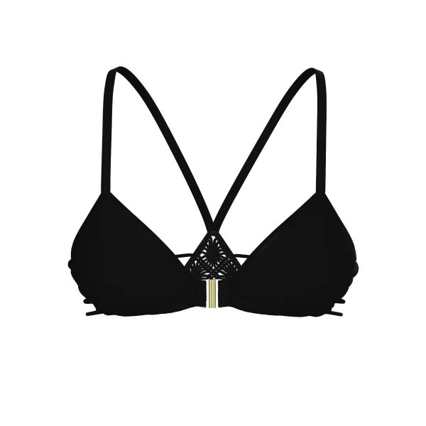 Купальник Victoria's Secret Swim Archives Beach Macrame Bralette Bikini Top+ Archives Beach Lace Cheeky Black