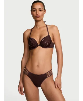 Купальник Victoria's Secret VS Archives Banded Push-Up Bikini Top+Brazilian Bikini Bottom Burgundy Dots