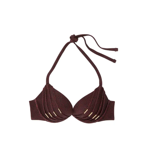 Купальник Victoria's Secret VS Archives Banded Push-Up Bikini Top+Brazilian Bikini Bottom Burgundy Dots