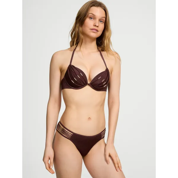 Купальник Victoria's Secret VS Archives Banded Push-Up Bikini Top+Brazilian Bikini Bottom Burgundy Dots