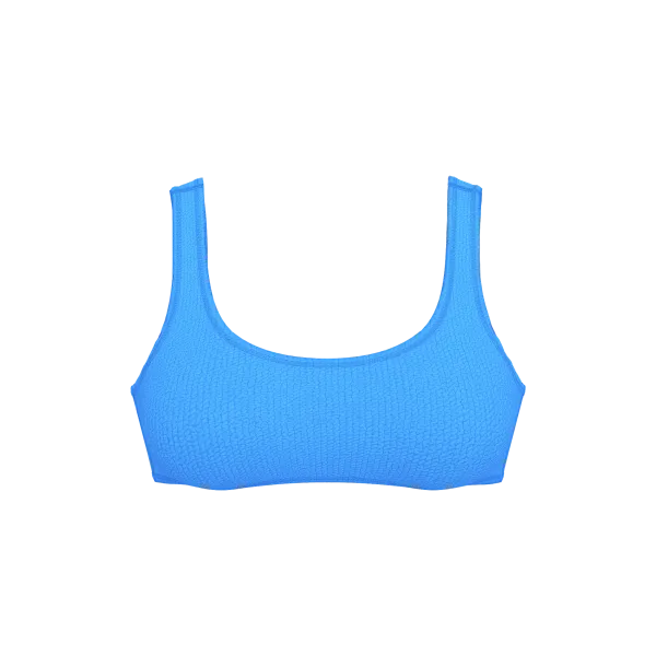 Купальник Victoria's Secret Swim Crinkle Scoop Bralette Bikini Top + Brazilian Dream Blue