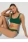 Купальник Victoria's Secret Swim Crinkle Scoop Bralette Bikini Top + Brazilian Jaguar Green