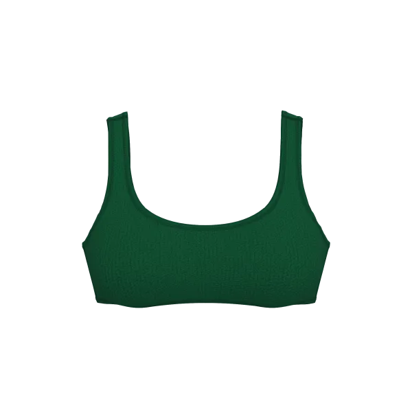 Купальник Victoria's Secret Swim Crinkle Scoop Bralette Bikini Top + Brazilian Jaguar Green