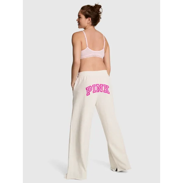 Спортивний костюм PINK Campus Fleece™ Half-Zip Hoodie+Wide-Leg Split-Hem Sweatpants Snow Heather