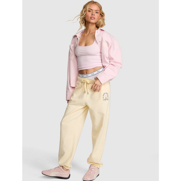 Спортивний костюм PINK Campus Fleece Sweatpants + Hoodie Yellow