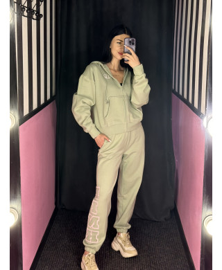 Спортивний костюм Victoria's Secret Ivy Fleece Campus Full-Zip Hoodie Green Garden+ Ivy Fleece Campus Sweatpants