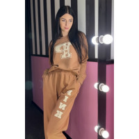 Спортивний костюм Victoria's Secret Ivy Fleece Classic Crew Sweatshirt + Pants Toffee