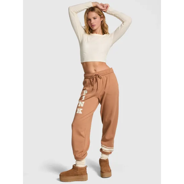 Спортивний костюм Victoria's Secret Ivy Fleece Classic Crew Sweatshirt + Pants Toffee
