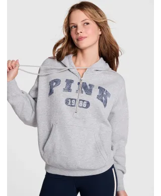 Спортивний костюм Victoria's Secret Ivy Fleece Campus Half-Zip Hoodie + Ivy Fleece Campus Sweatpants Medium Heather Grey