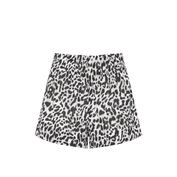 Пляжний костюм Victoria's Secret Swim Beachwear Voile Oversized Button-Front Shirt + Shorts Snow Leopard