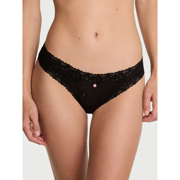 Комплект Dream Angels Wicked Sheer Unlined Balconette Bra + Thong Panty Black