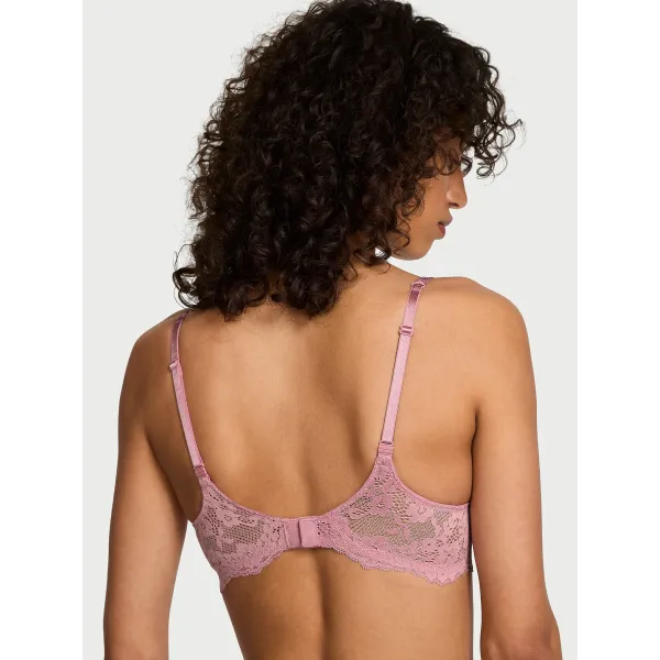 Комплект Dream Angels Wicked Twinkle Lace Unlined Balconette Bra Dusk Mauve + Brazilian