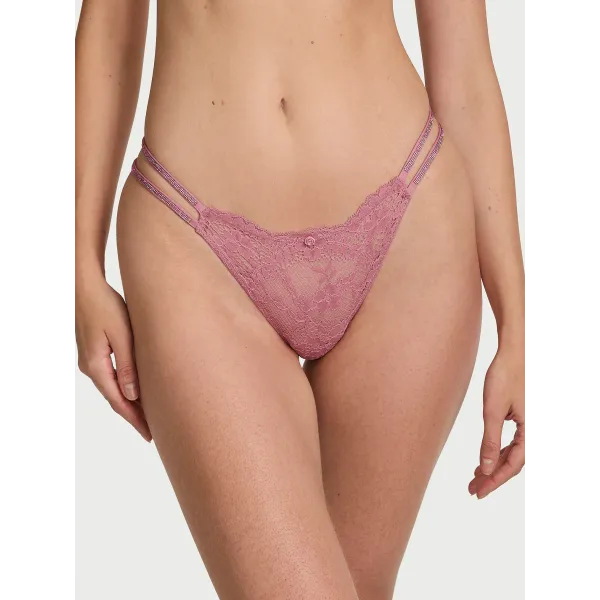 Комплект Dream Angels Wicked Twinkle Lace Unlined Balconette Bra Dusk Mauve + Brazilian