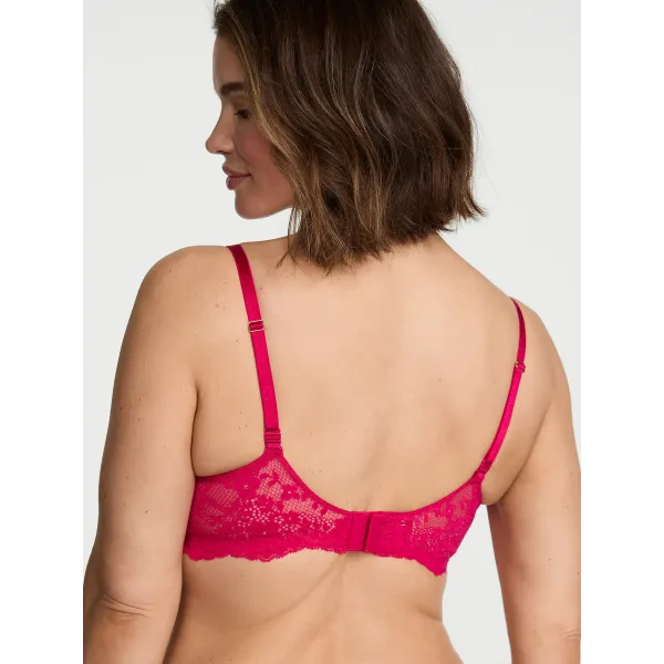 Комплект Dream Angels Wicked Unlined Lace Balconette Bra +Dream Angels Lace Thong Panty Vibrant Fuchsia