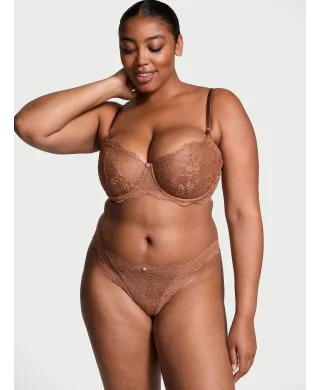 Комплект Dream Angels Wicked Unlined Lace Balconette Bra Lift without Padding Caramel