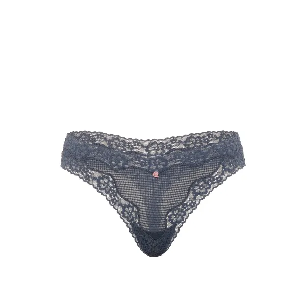 Комплект The T-shirt Cotton Shadow Stripe Unlined Demi Bra + Thong Panty Bluestream