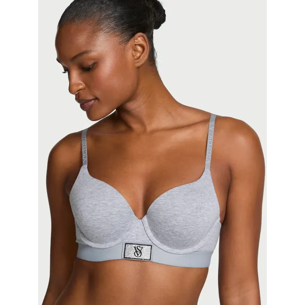 Комплект The T-shirt Shine Patch Lightly Lined Wireless Bra Grey + Thong