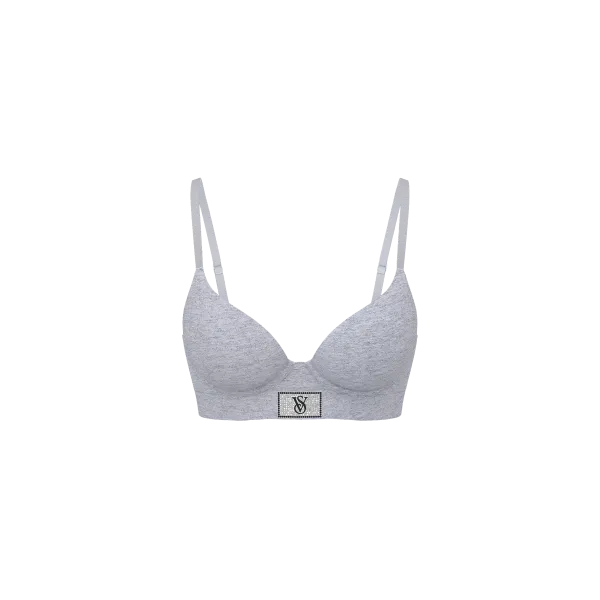 Комплект The T-shirt Shine Patch Lightly Lined Wireless Bra Grey + Thong