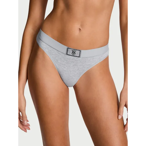 Комплект The T-shirt Shine Patch Lightly Lined Wireless Bra Grey + Thong