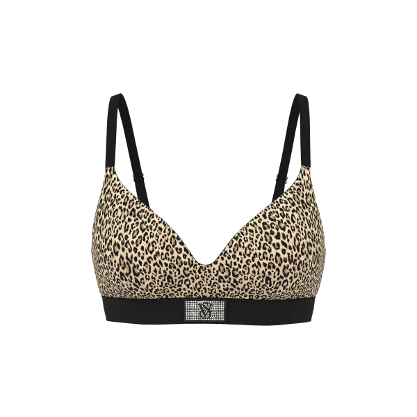 Комплект The T-shirt Shine Patch Lightly Lined Wireless Bra Leopard + Thong