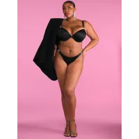 Комплект Very Sexy Logo Shine Strap Push-Up Bra +Thong Black