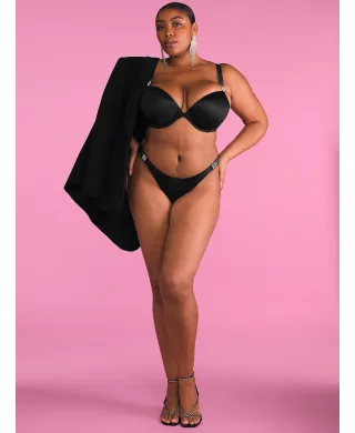 Комплект Very Sexy Logo Shine Strap Push-Up Bra +Thong Black