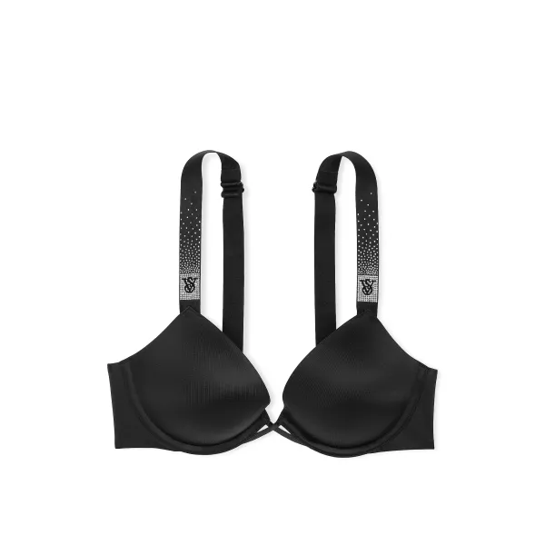 Комплект Very Sexy Logo Shine Strap Push-Up Bra +Thong Black