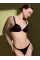 Комплект Very Sexy Ombré Stripe Shine Strap Push-Up Bra Black +Thong Black