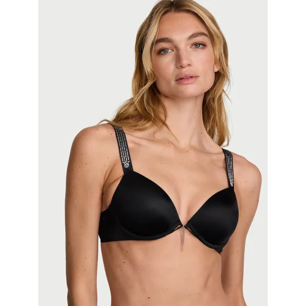 Комплект Very Sexy Ombré Stripe Shine Strap Push-Up Bra Black +Thong Black