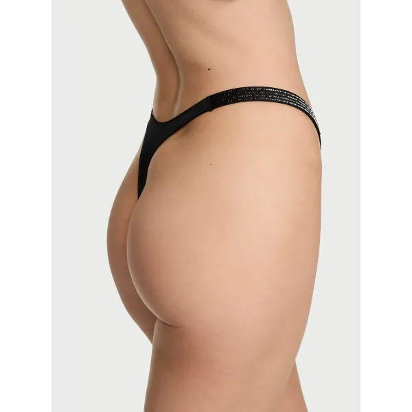 Комплект Very Sexy Ombré Stripe Shine Strap Push-Up Bra Black +Thong Black