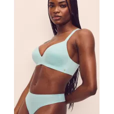 Комплект Victoria's Secret Bare Infinity Flex Perfect Shape Wireless Push-Up Bra + Thong Panty Canal Blue