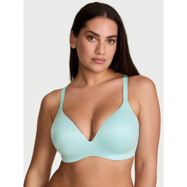 Комплект Victoria's Secret Bare Infinity Flex Perfect Shape Wireless Push-Up Bra + Thong Panty Canal Blue