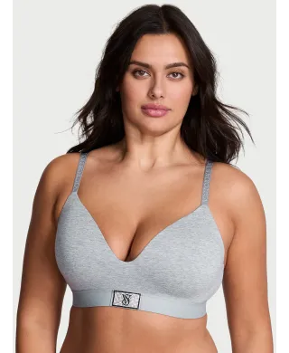 Комплект Victoria's Secret The T-shirt Perfect Shape Shine Patch Push-Up Bra+Thong Grey