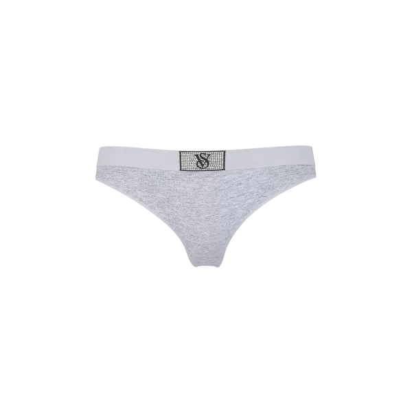 Комплект Victoria's Secret The T-shirt Perfect Shape Shine Patch Push-Up Bra+Thong Grey