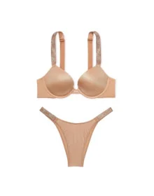 Комплект Victoria's Secret Shine Strap Smooth Push-Up Bra Marzipan